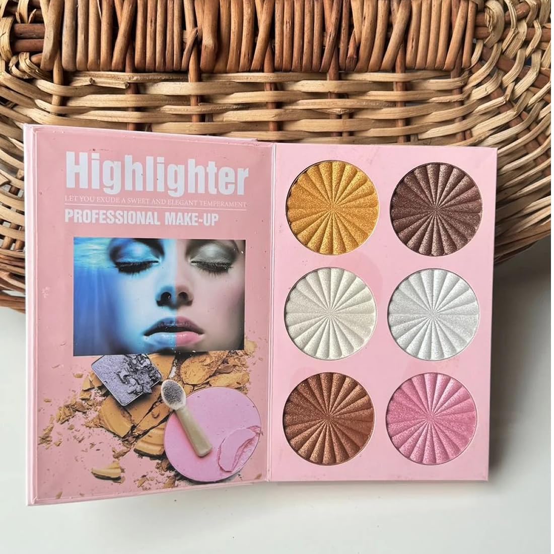 NYLI Professional All In One Professional Makeup Book | 4 in 1 | Eyeshadow Blusher Highlighter Contour Eyebrow Powder Pallete Book 2