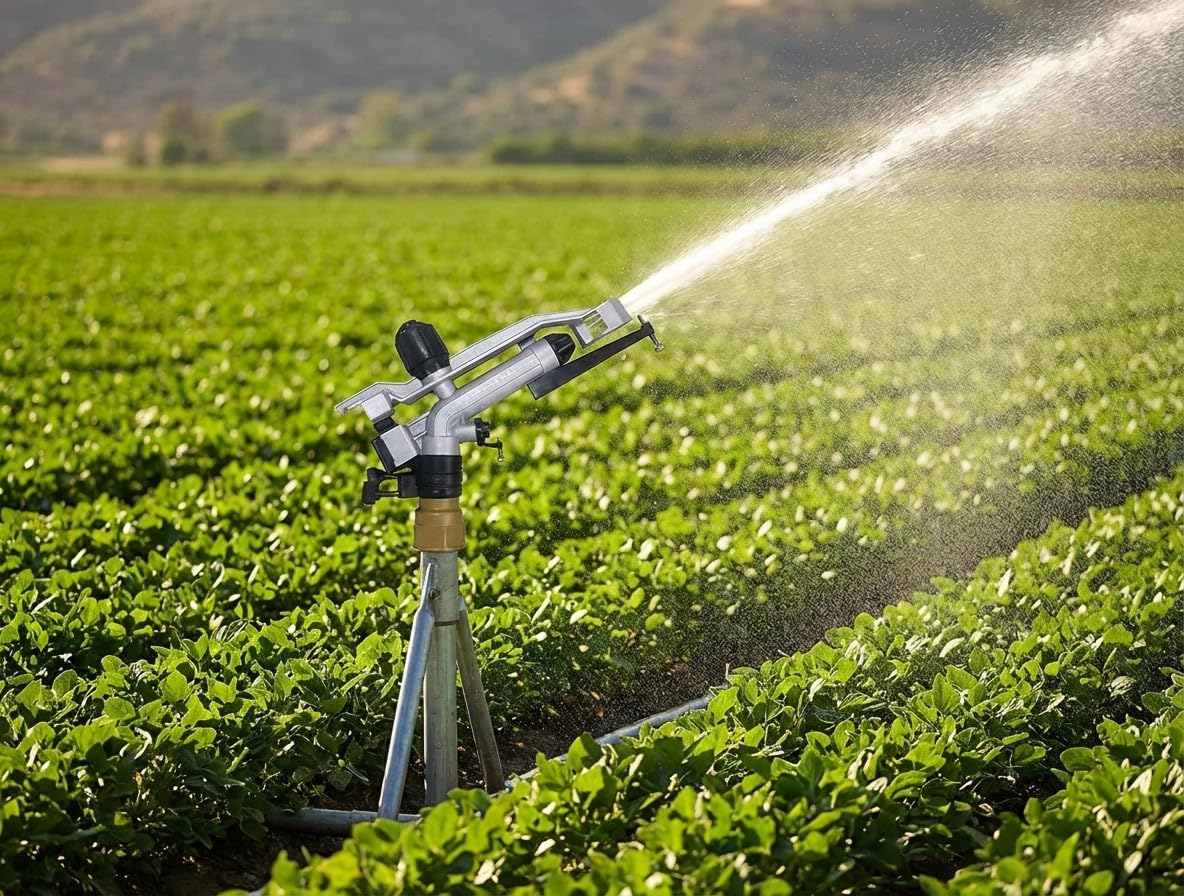 IRRIGATORE DI IRRIGAZIONE AGRICOLA Twink 1 1/2". Angolo di irrigazione Regolabile da 0 a 360º. Gamma da 16 a 29 MTS. Pressione di lavoro da 1,5 a 5 Bar. Collegamento 1 1/2" Femmina