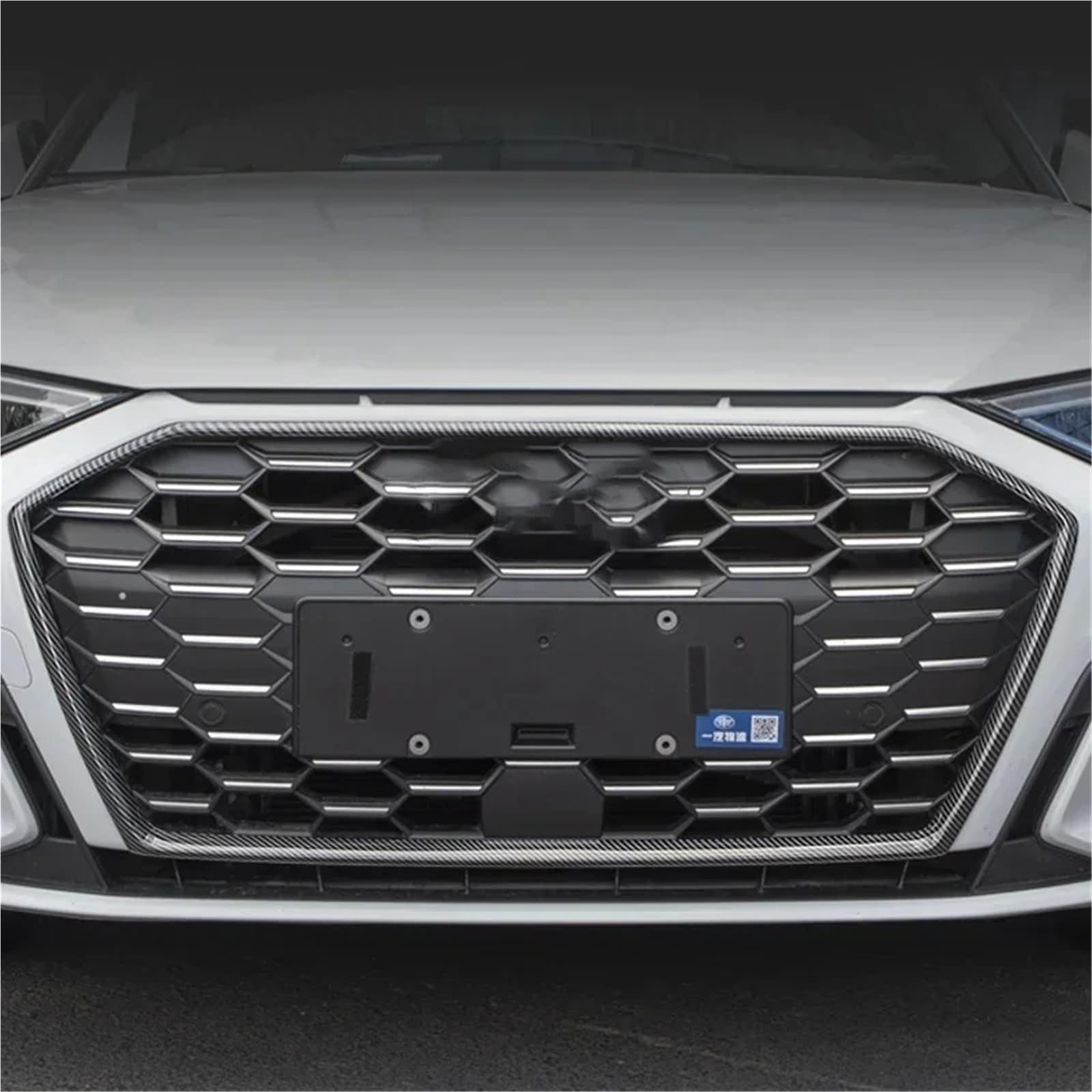 Cornice decorativa per griglia auto adatta per Audi A3 8Y S3, accessori per la messa a punto degli esterni, parti di automobili griglia(Black)