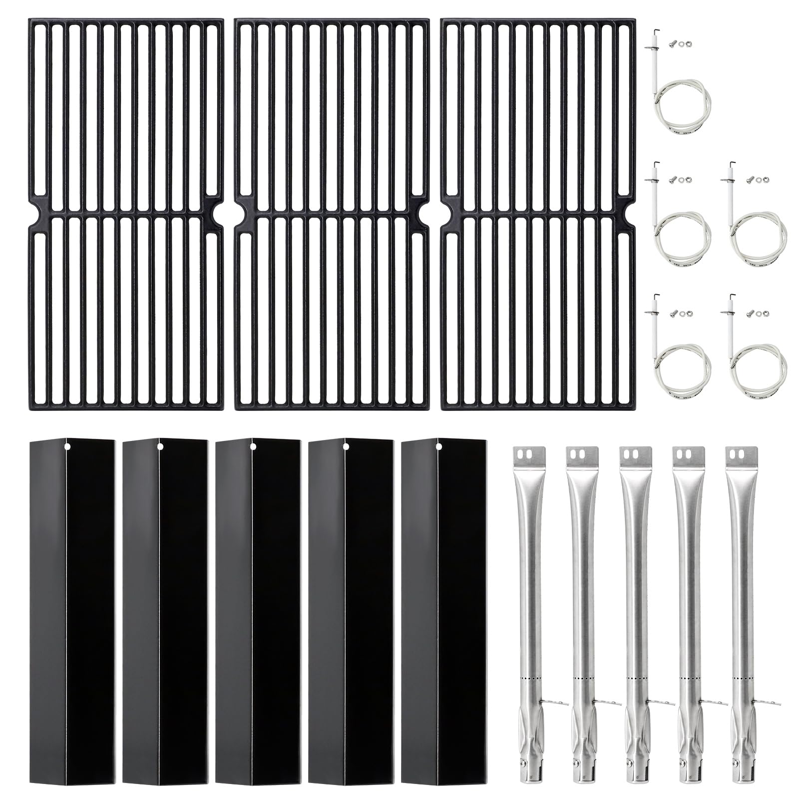 Criditpid Grill Replacement Parts for Brinkmann 810-2511-S 810-2512-S, Grill Grates, Heat Plate, Grill Burner Repair Kit for 810-2511-S 810-2512-S Brinkman Grill Parts.