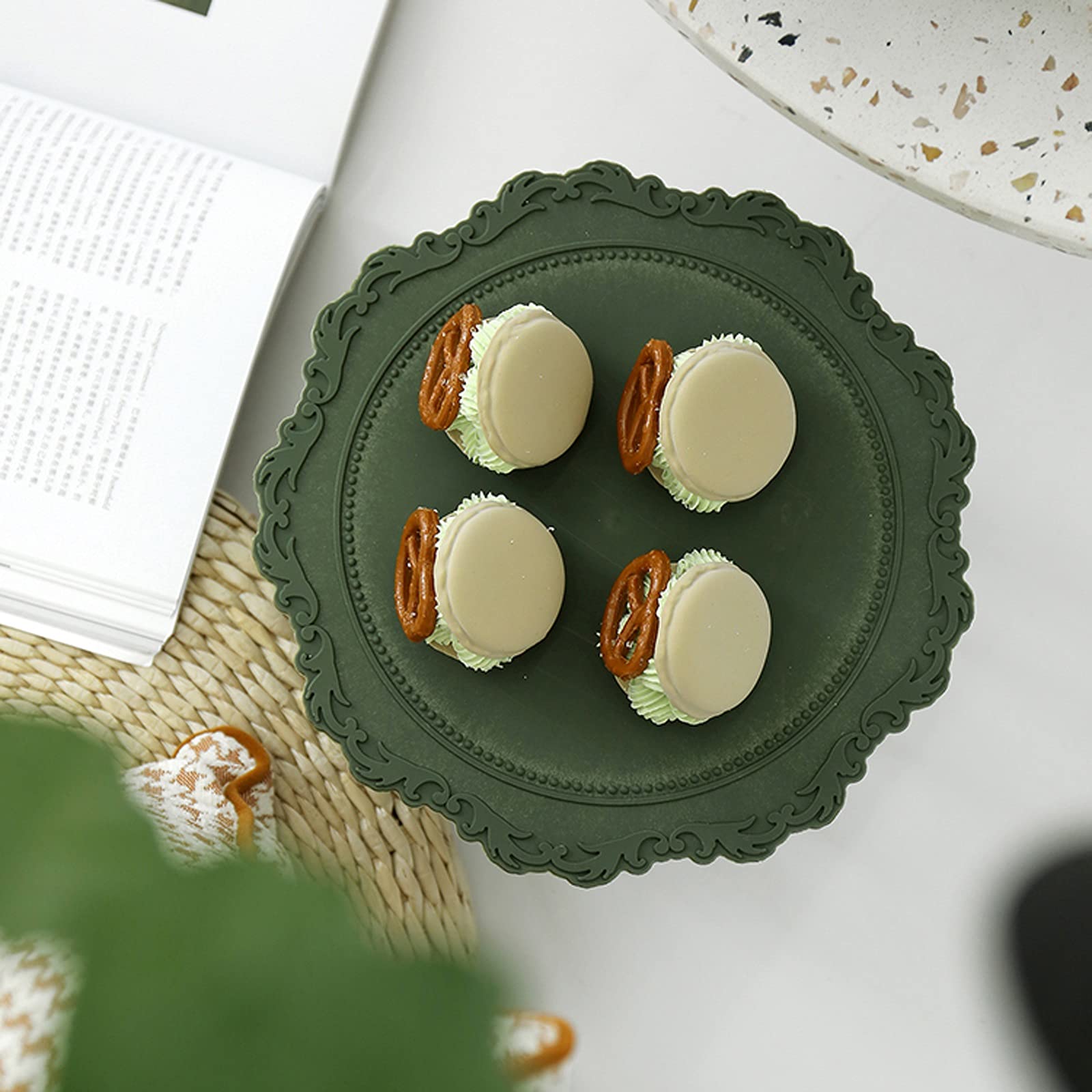 Bandejas para Tartas Mesa de postre multi-color de soporte de resina con base de metal Bandeja de servicio de té de tardes multiusos para bodas, fiestas de cumpleaños Soporte para Cupcakes