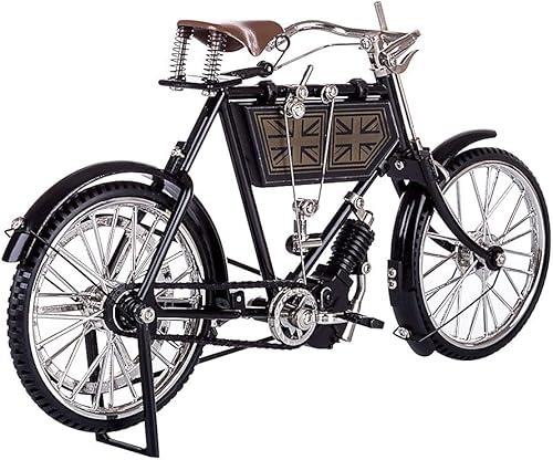 Miniatura 4 de Lingxuinfo Modelo de bicicleta vintage de metal 3D, kit de construcción de bicicletas simuladas para ensamblaje, ornamento mecánico retro para