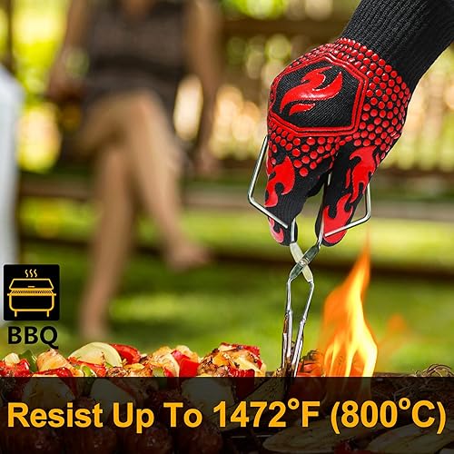 Miniatura 2 de Guantes Quwin para barbacoa Rojo