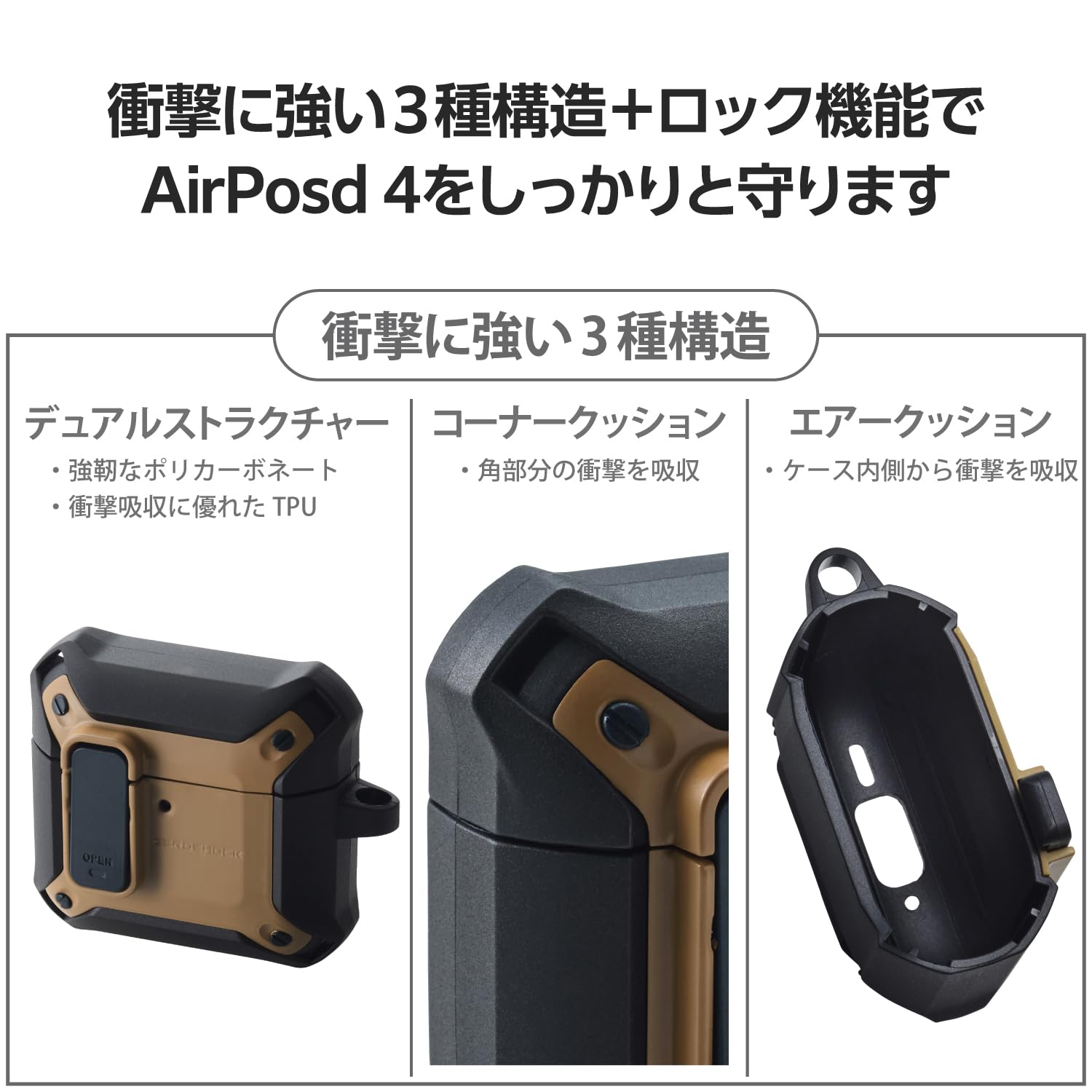Amazon | エレコム AirPods ケース 第4世代 アクティブノイズキャンセ