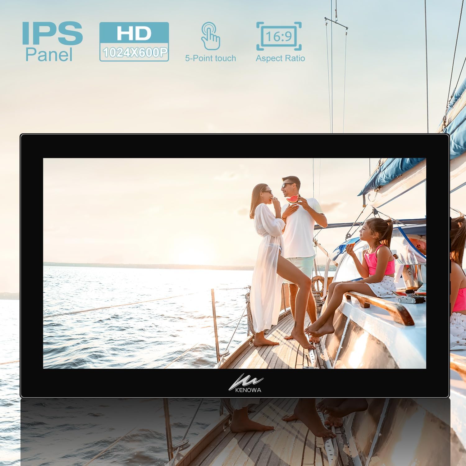 7 Inch Portable Monitor Touchscreen HD 1024x600 LED Display Dual HDMI Port Small Monitor for PC Raspberry Pi Laptop Computer Xbox PS4/5 Switch Built-in Speakers - Image 3