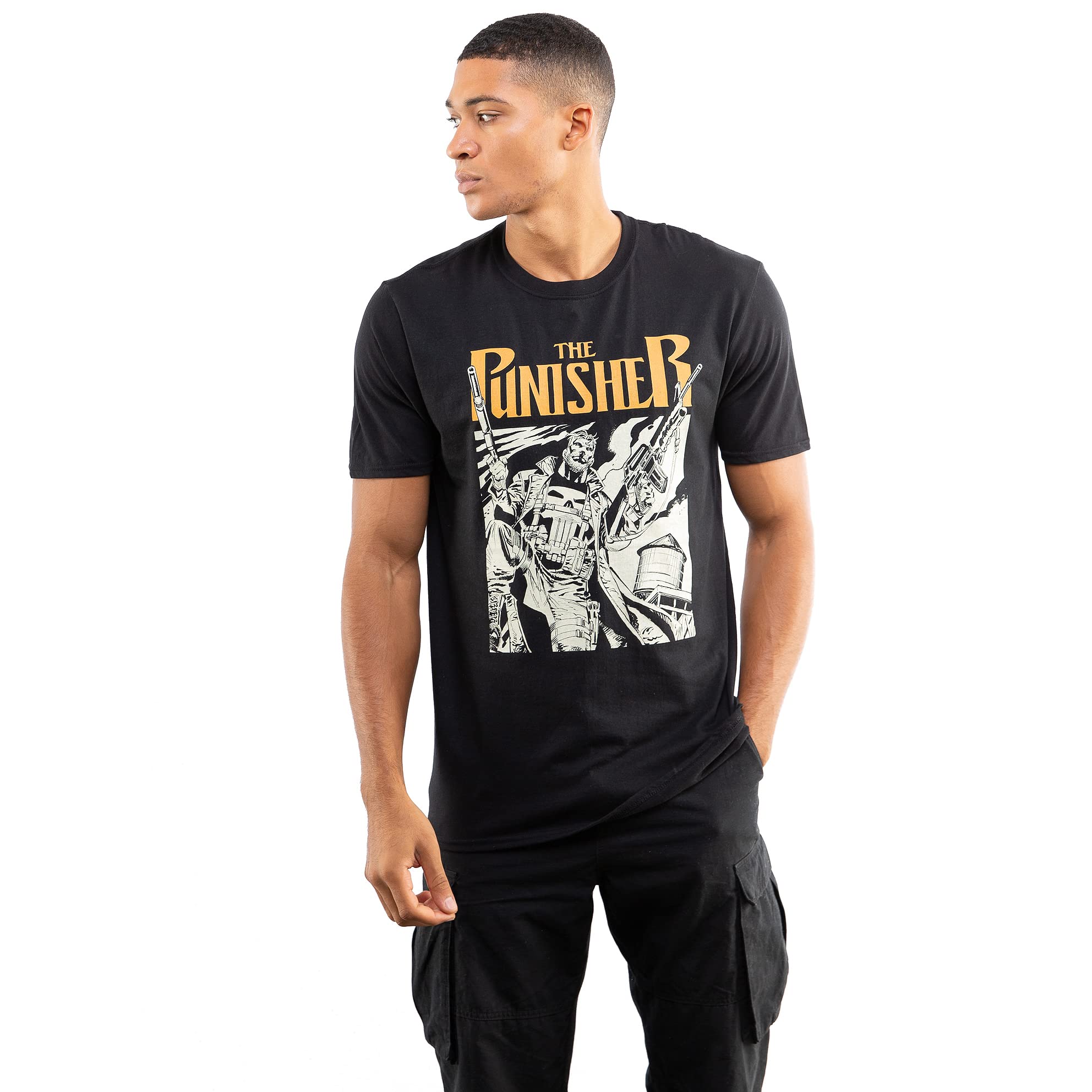 Marvel Men's Punisher Dual T Shirt, Black, M UK