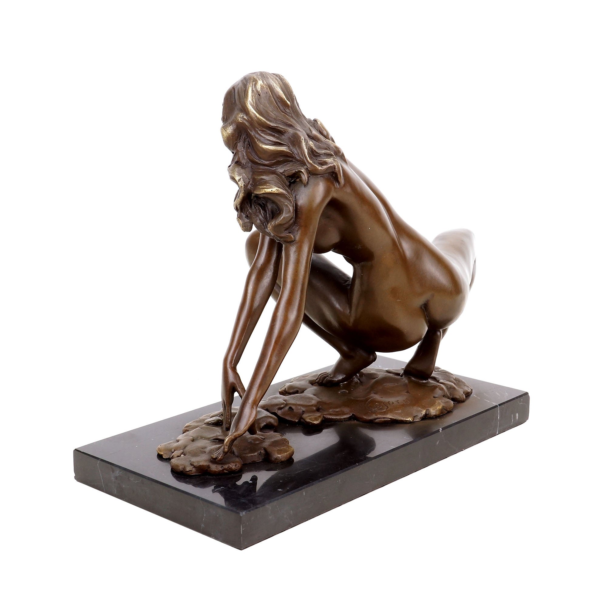 Kunst & Ambiente - Erotik Skulptur - Hockende Amazone - Aktbronze - signiert Césaro - Erotik Akt - Sexy Bronzefigur - Sexy Figuren Kaufen