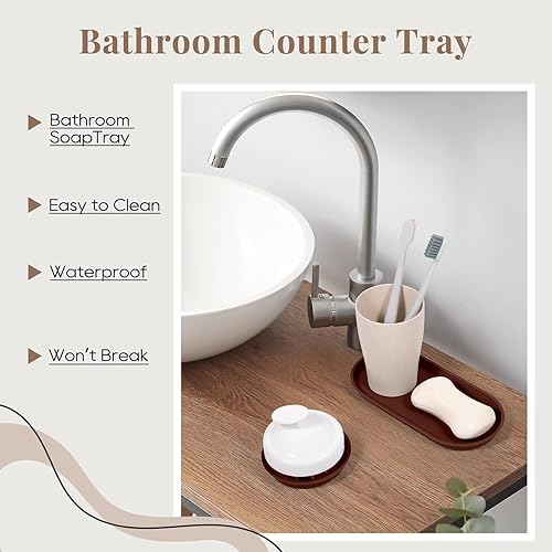 Miniatura 3 de 6 bandejas de silicona para encimera, bandeja de fregadero de cocina para botellas de jabón, bandejas de tocador para fregadero de baño, bandeja