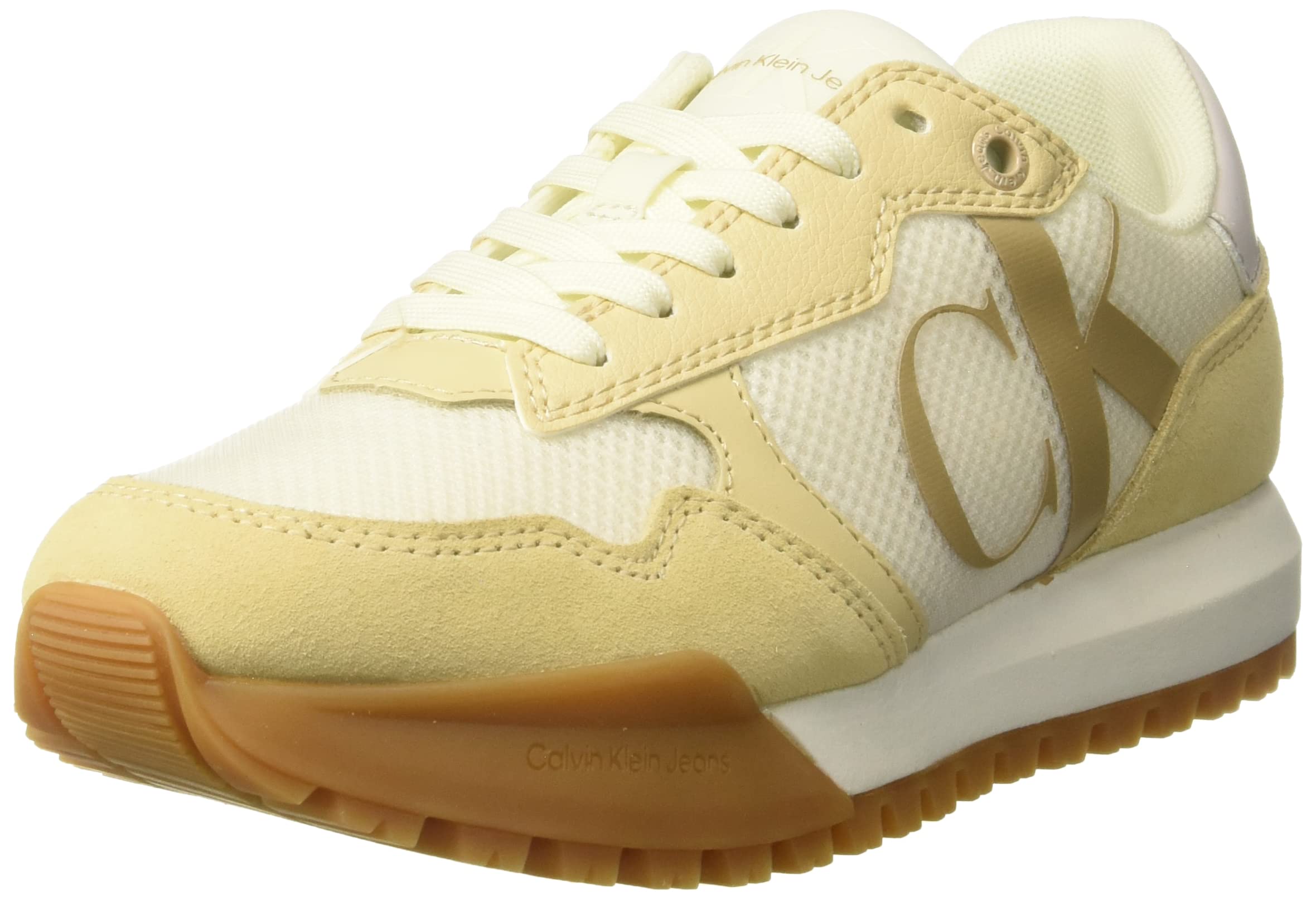 Calvin Klein Zapatillas de Piel Toothy Runner Bold Mono W Beige