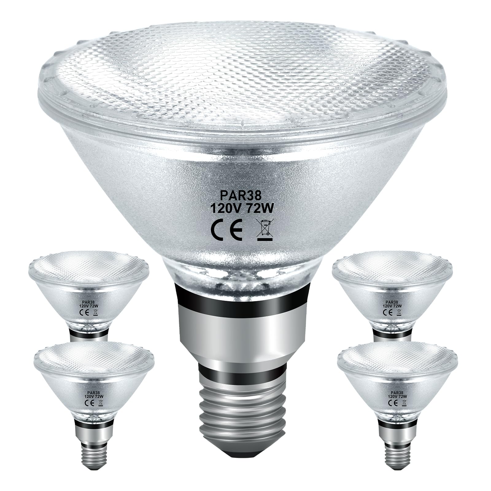 Jaenmsa 72W Halogen PAR38 Floodlight Bulbs 4 Pack for Indoor