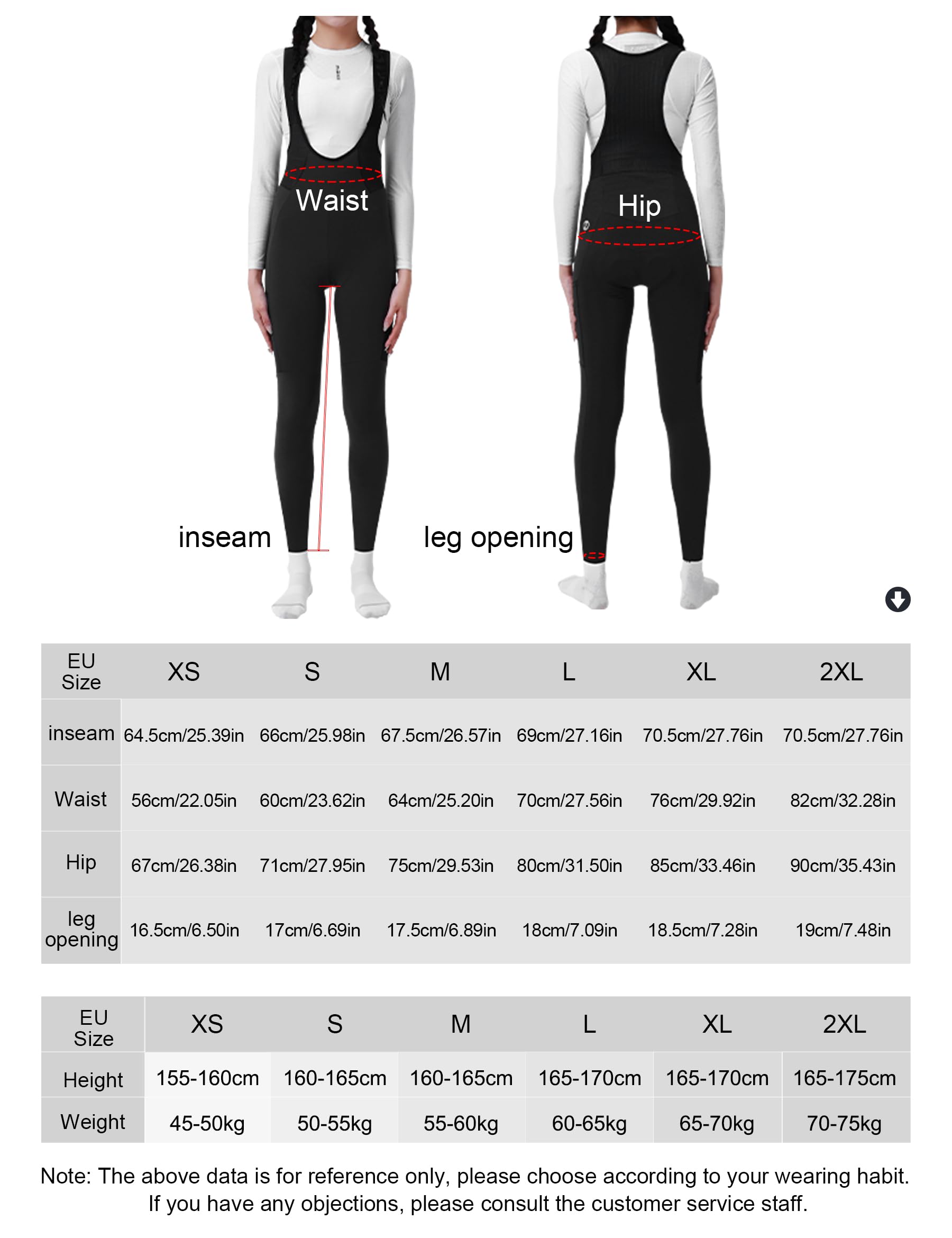 INBIKE Radlerhose Bib Fahrrad Hose Damen Lang Winter Thermo Gepolstert mit Taschen Fleece Reflektierendem Logo Atmungsaktiv Elastisch Komfortabel