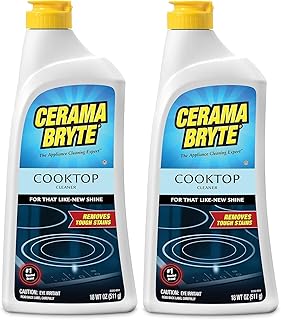 Cerama Bryte Removes Tough Stains Cooktop and Stove Top Cleaner for Glass - Ceramic Surfaces, 18 Ounces, 2 Pack