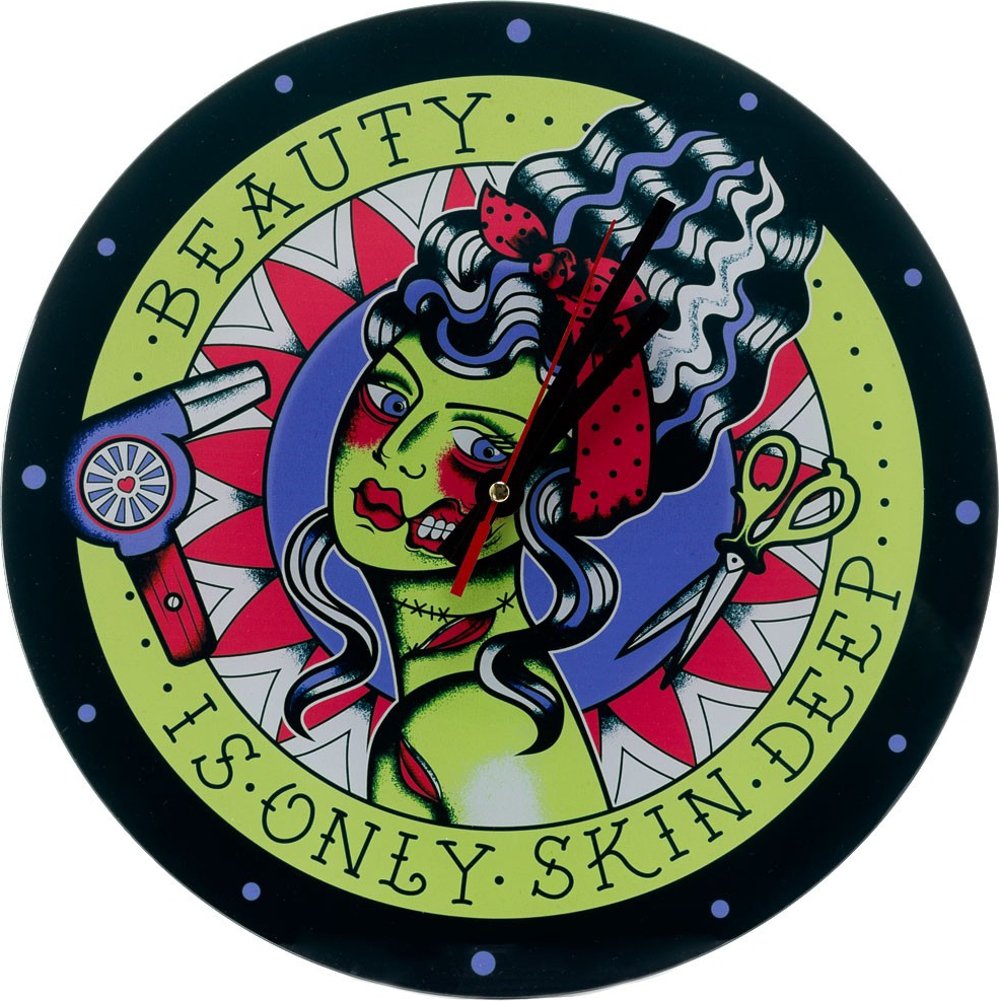 SourpussRetro Frankengal Pinup Clock - "Beauty is Only Skin Deep" - Sourpuss Brand