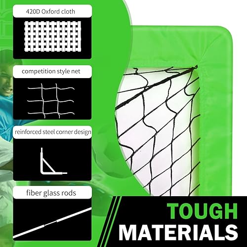Miniatura 2 de Paquete de 1 portería de fútbol desplegable, red de portería de fútbol portátil para patio trasero, interior y exterior, red de fútbol de 4 x 3