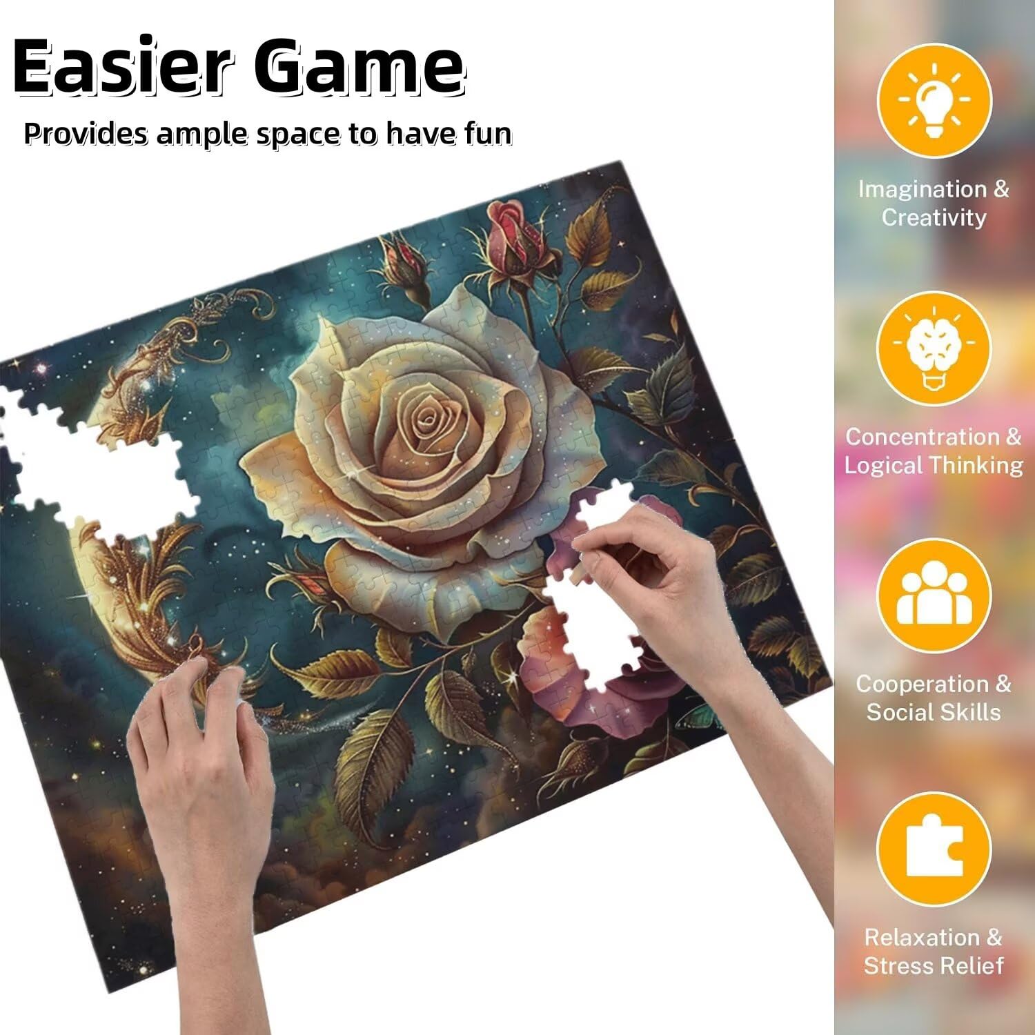 Jigsaw Puzzle, 1000 Pezzi Puzzle Classici, Farfalla Puzzle Rilassamento Intelligence, Mpossibile Difficile Puzzle Impegnativo per Adulti Puzzle Gioco Familiare, Regalo per Amore Amico Rosa fr0-891