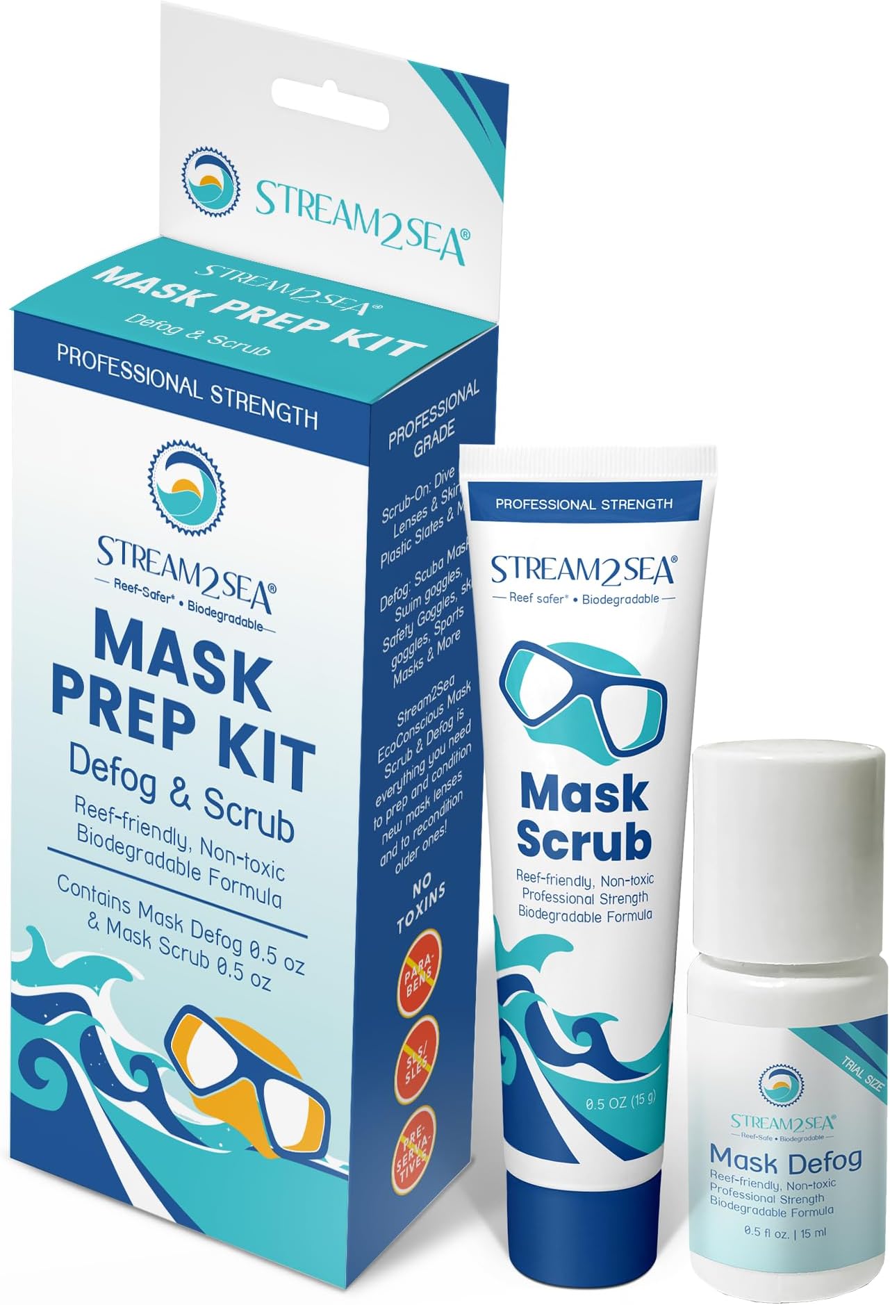 STREAM 2 SEA Mask Defog, Reef Friendly Defogger Coating Anti Fog Mask for Glasses, Snorkel Mask, Scuba Divers, Ski Goggles and Sports Glasses Equipment