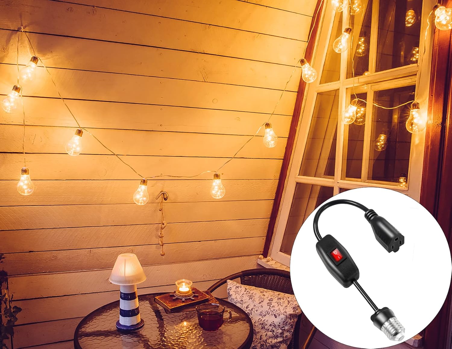 Buy Light Bulb Socket Adapter 3 Prong, Converts E26/E27 Light Socket to