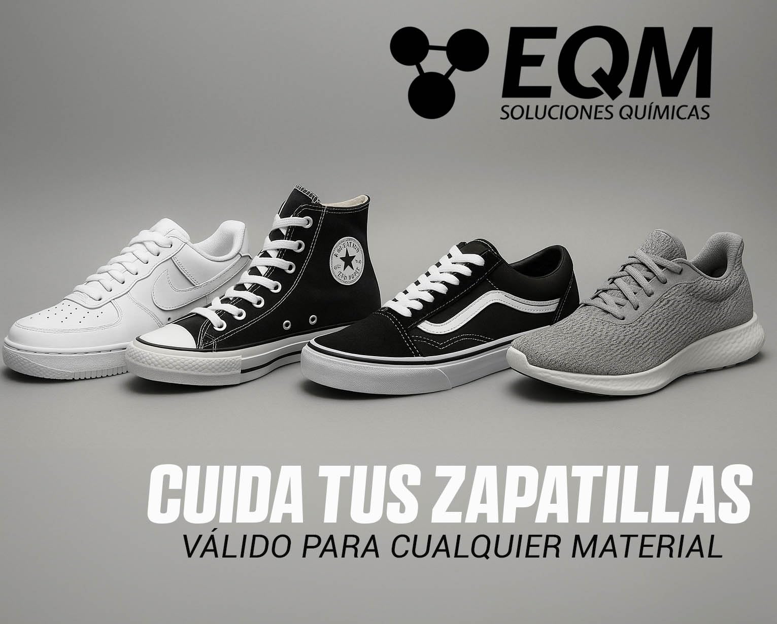 EQM - ECO-221 - Limpiador de Zapatillas - 500 ML - Fórmula Profesional para Cuero, Lona y Malla - Limpia en Profundidad, Renueva y Protege las Zapatillas