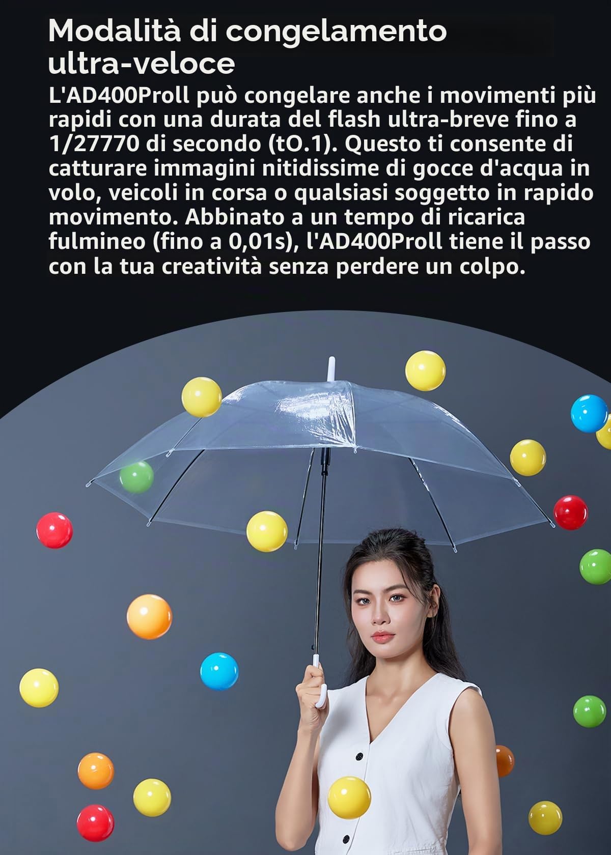 GODOX AD400 Pro II TTL - Adattatore per fotocamera 400 Ws, Bowens Speedlight 2,4 G Wireless X HSS 1/8000s, tempo di ricarica 0,01 – 1s, luce di regolazione a LED, GODOX AD400PRO II Flash per Canon