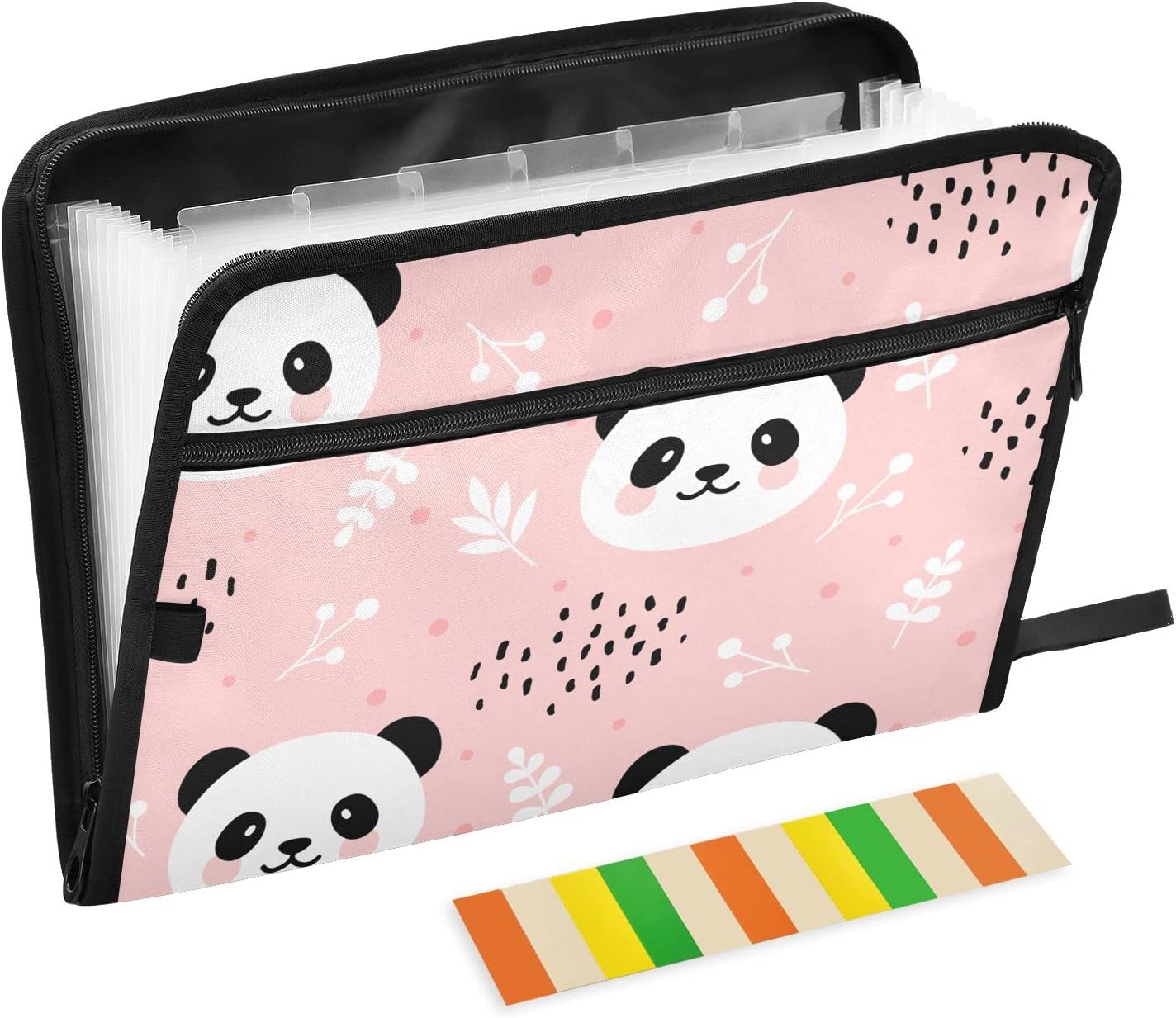 Cute Panda Pink Expanding File Folders 13 Pocket Accordion
