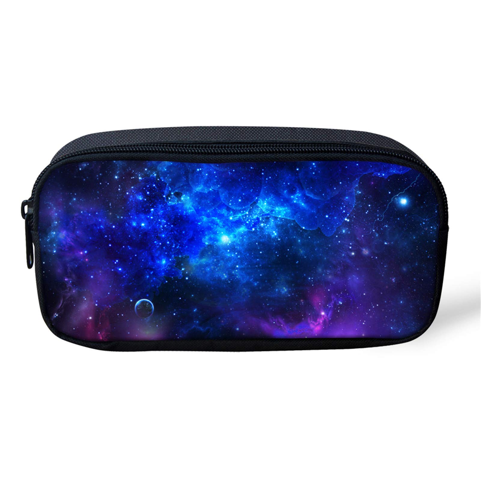 Belidome Blue Galaxy Pencil Case Coin Key Bag Purse Pen Pouch for Kids Girks Boys School Office Small — image 1
