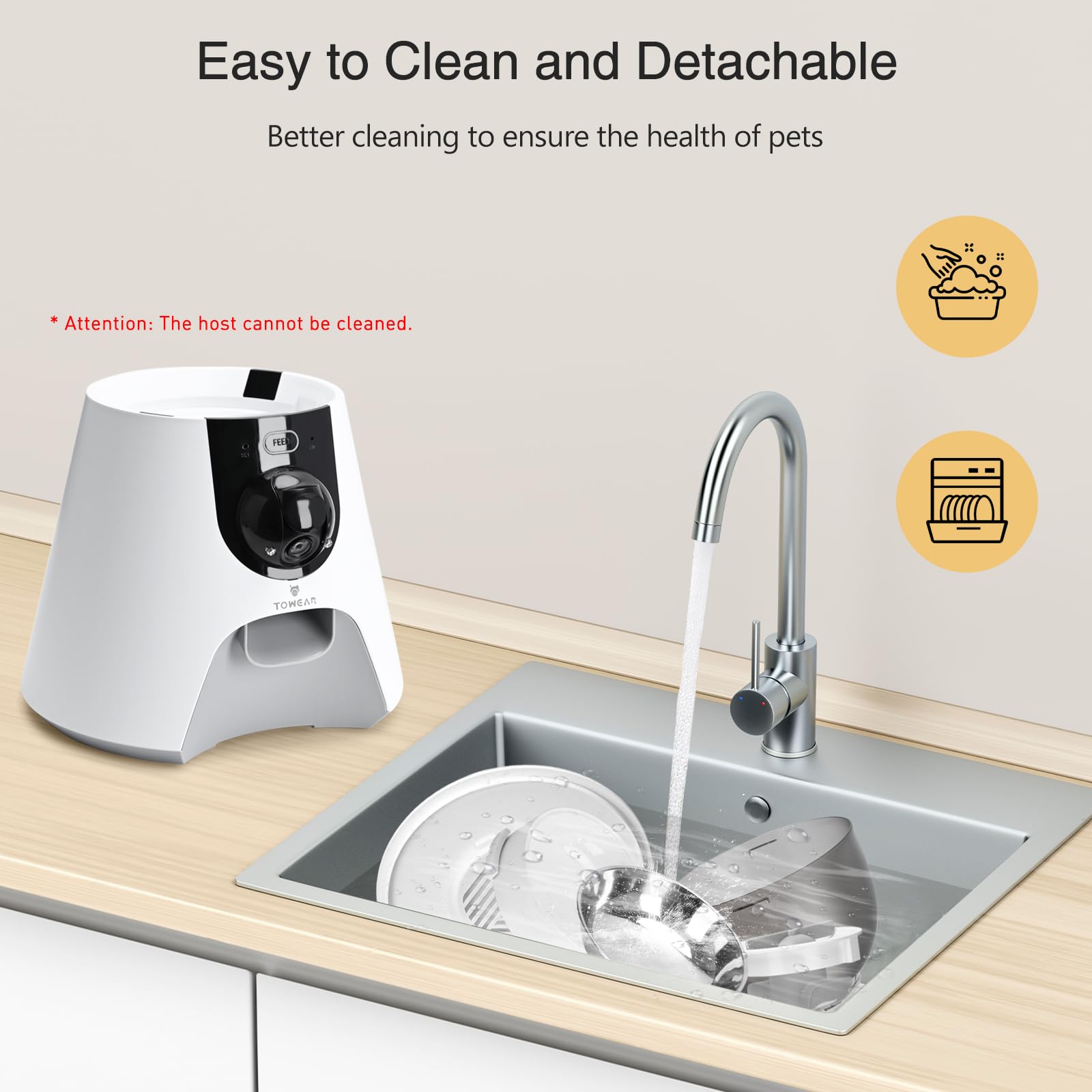 Alimentatore automatico per animali domestici con fotocamera, alimentatore per gatti WiFi da 5 GHz/2,4 GHz, capacità 4 l, 1-10 pasti/giorno con promemoria batteria scarica, voce bidirezionale