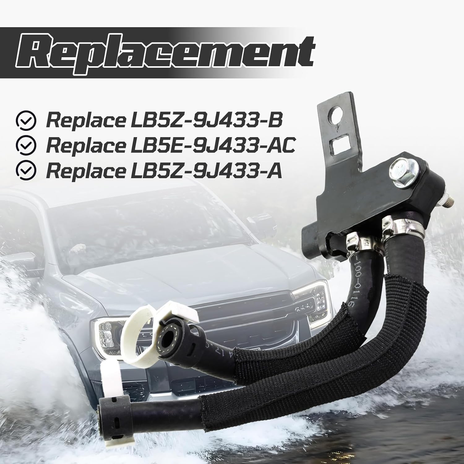 Exhaust Gas Recirculation Valve Vacuum Solenoid Assembly Fit for Ford Ranger Bronco Explorer 2020-2024 Replace LB5Z-9J433-B LB5E-9J433-AC LB5Z-9J433-A