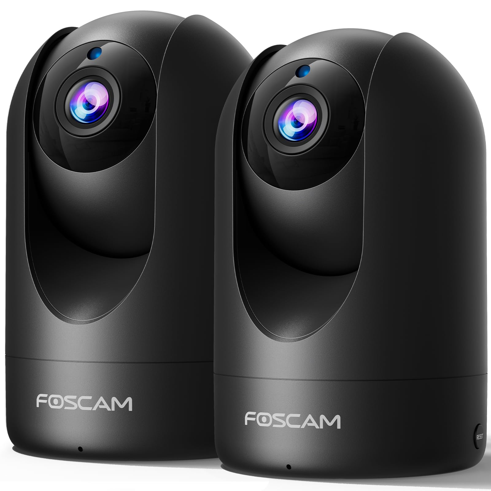 Photo 1 of FOSCAM Home Security Camera R4S 4MP WiFi IP Camera,Wireless Baby Monitor with AI Human Detection Sound Detection 33ft Night Vision 2 Way Audio Compatible with Alexa Black 2PCS