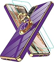 Vista 98 de Gritup Funda para Samsung Galaxy A14 5G: Funda para Samsung A14 2 piezas, protector de pantalla, soporte de anillo de rotación de 360°, soporte