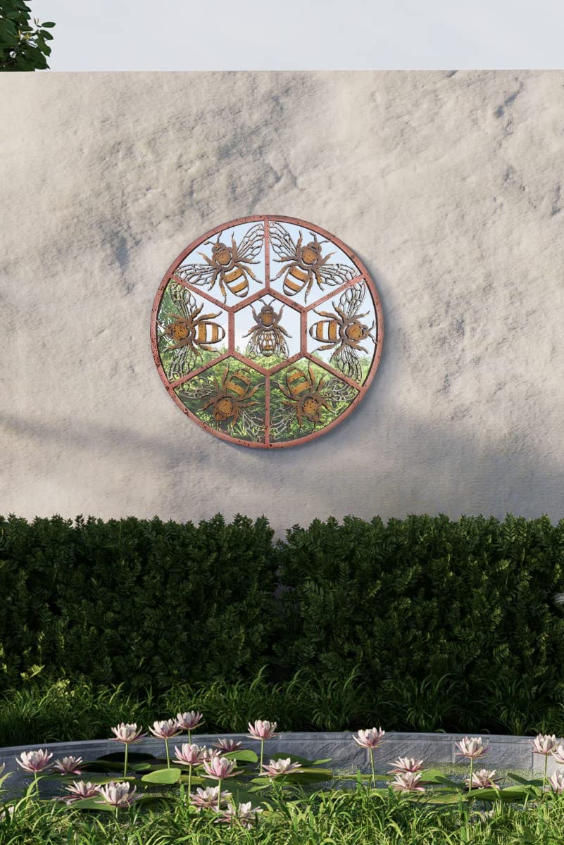 MirrorOutlet - Garden Mirror - Round Circular - 80cm - Metal