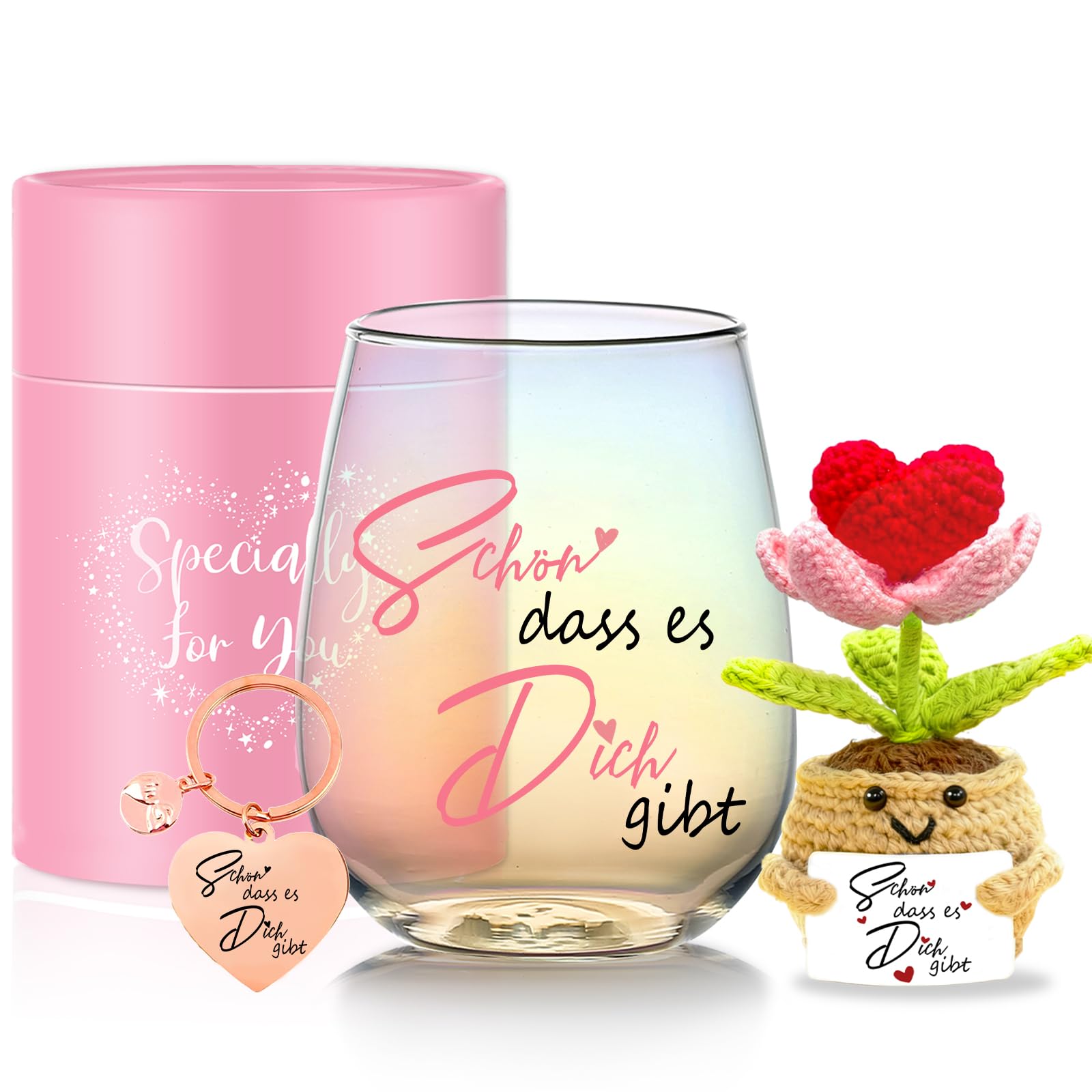 Arefen Geschenke für Frauen Weingläser Personalisiert Geschenke FreundinDankeschön Geschenk,Weihnachtsgeschenke,Geburtstagsgeschenk für Frauen,Freundin,Kollegin,Mama,Schwester Frau Geschenkideen