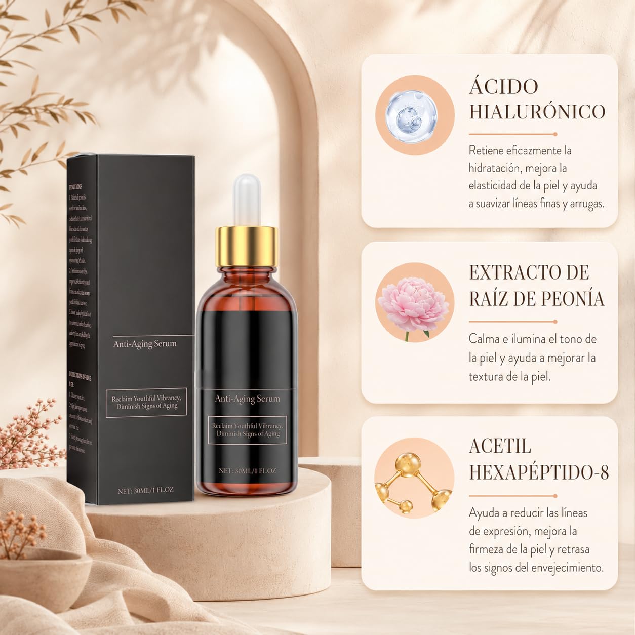 Infinite Love - Suero Antienvejecimiento Para Mujeres Maduras Hidratacion Duradera Firmeza Y Luminosidad Mejora Apariencia De Piel Textura Suave Absorcion Rapida Uso Diario Facial (3 pcs)