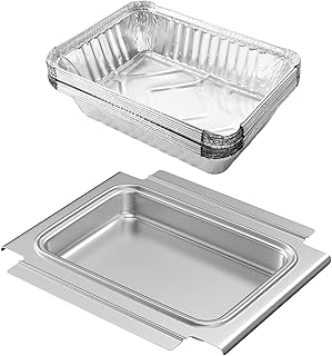 LS'BABQ Grease Catch Pan Holder with 10 Pack Aluminum Foil Grill Drip Pan for Weber Q100 Q120 Q1000 Q1200 Series Gas Grill,BBQ Replacement Parts for Weber 80346/41887