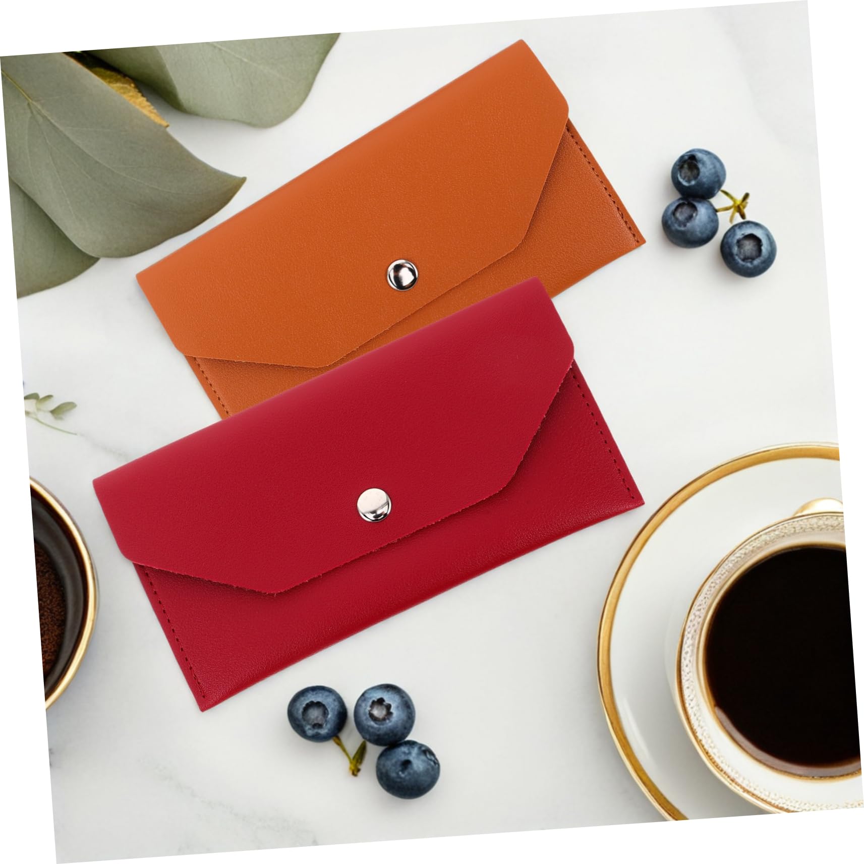 PACKOVE Enveloppes Budgétaires Format Long Rectangulaire en PU Synthétique Lot de 2 Réutilisables Imperméables