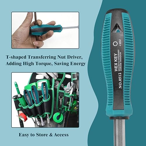 Miniatura 6 de Utoolmart Destornillador de llave de tubo de 0.157 in, llave de tuerca hexagonal, eje redondo de acero Cr-V, no magnético