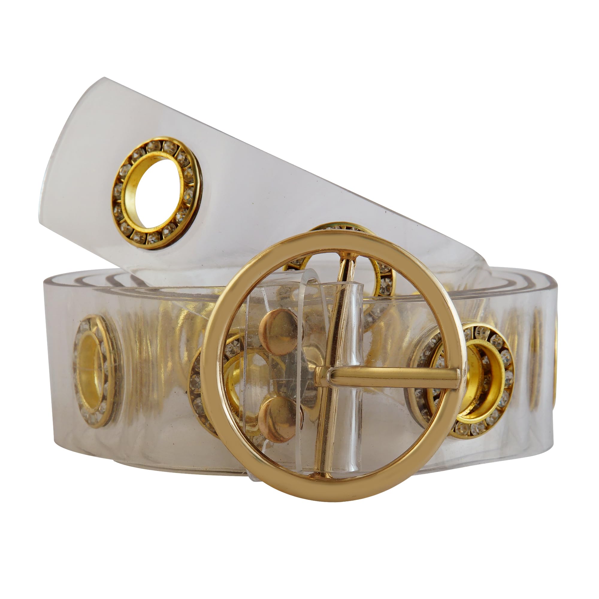 trysco Stone Buckle,Transparent Clear PVC Waist Belt Waistband for Girls &Women (Width- 28MM)-picture-15