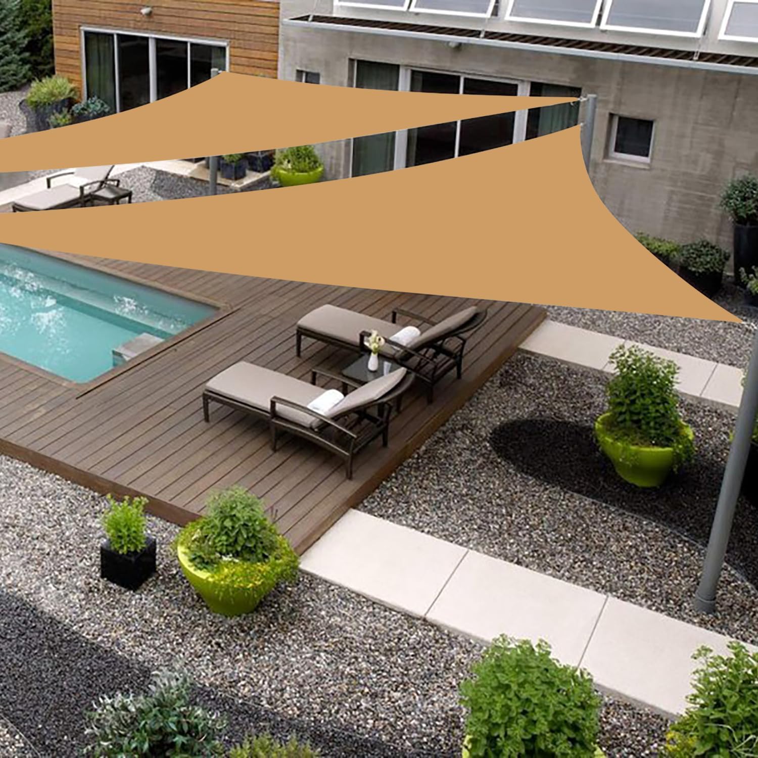 12' x 12' x 17' Sand Sun Shade Sail (T28) Canopy Awning for Patio Backyard Lawn Garden Outdoor Activities UV Block Mesh Netting, We Can Make Custom Sizes