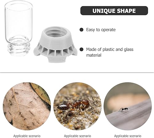 Miniatura 5 de POPETPOP Alimentador de hormigas - Alimentador de agua para hormigas, mini alimentador de líquido, cuencos de agua de granja de hormigas, taza de