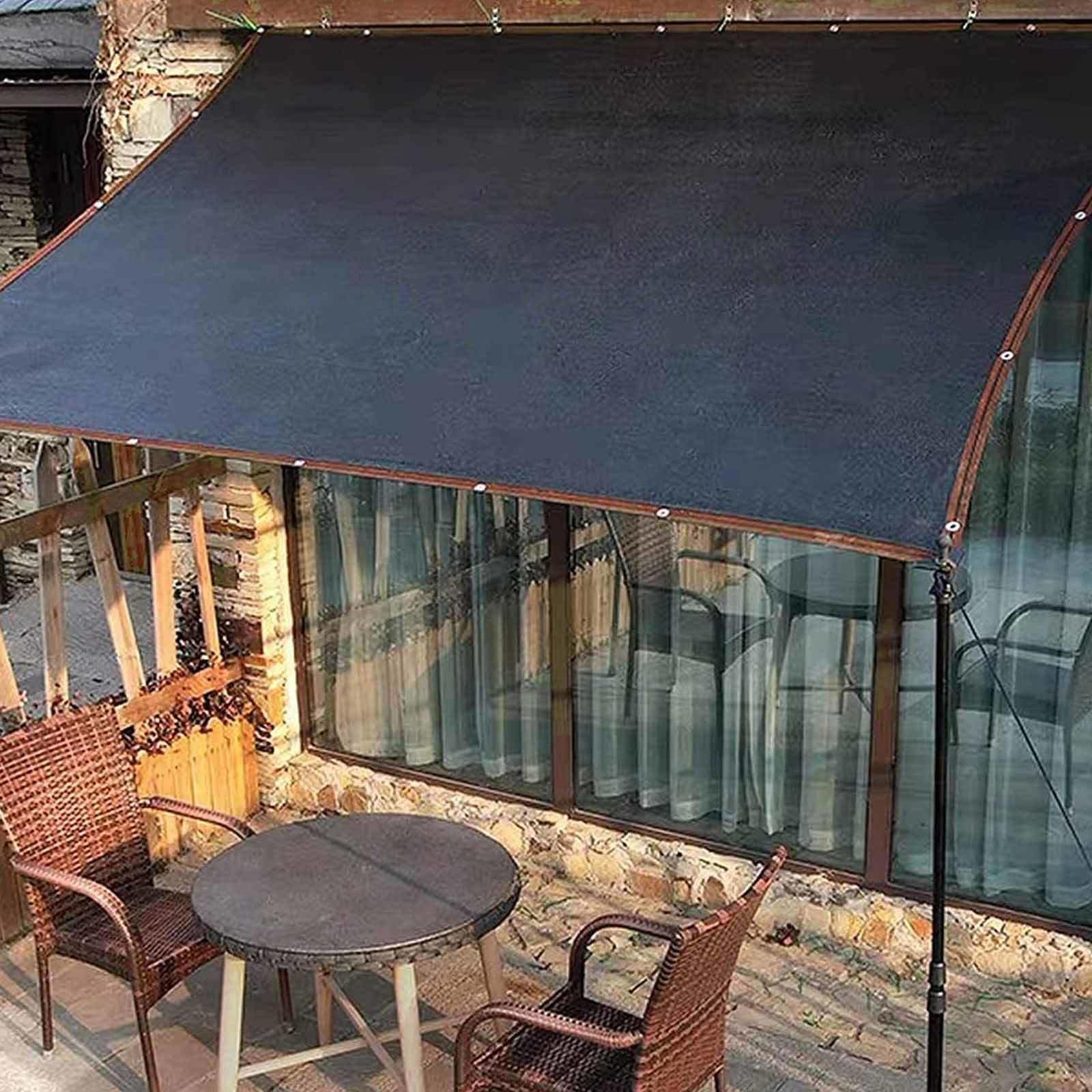 Filet Ombrage Voiture Voile ombrage Rectangulaire Filet D Ombrage Toile D Ombrage Carré 4X4 Filet D'isolation Thermique Filet D'intimité Balcon,black-5x6m