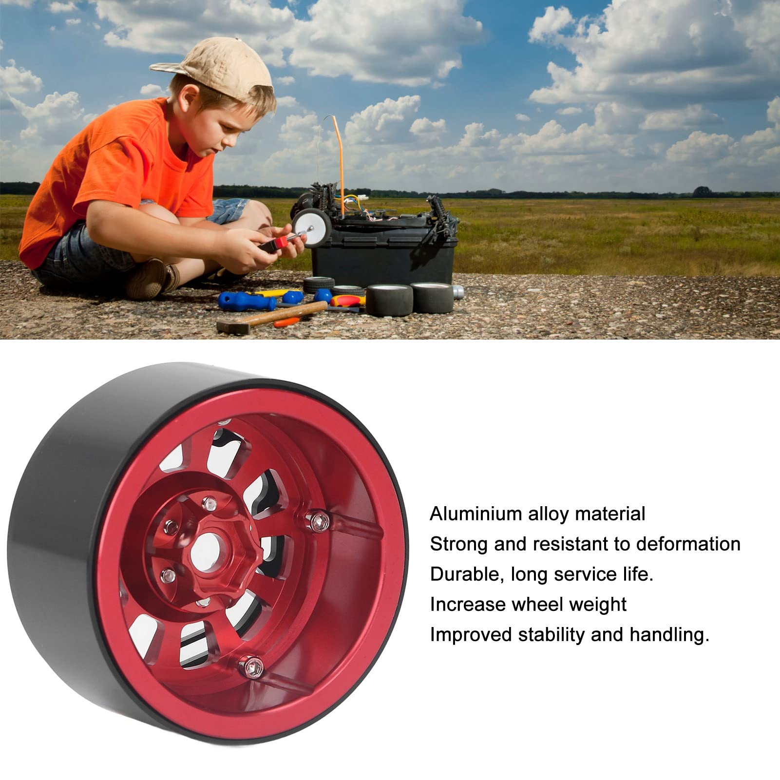 Focket Aluminiowa Piasta Hex RC, 12mm Klucz Nasadowy do SCX10 (czerwony)