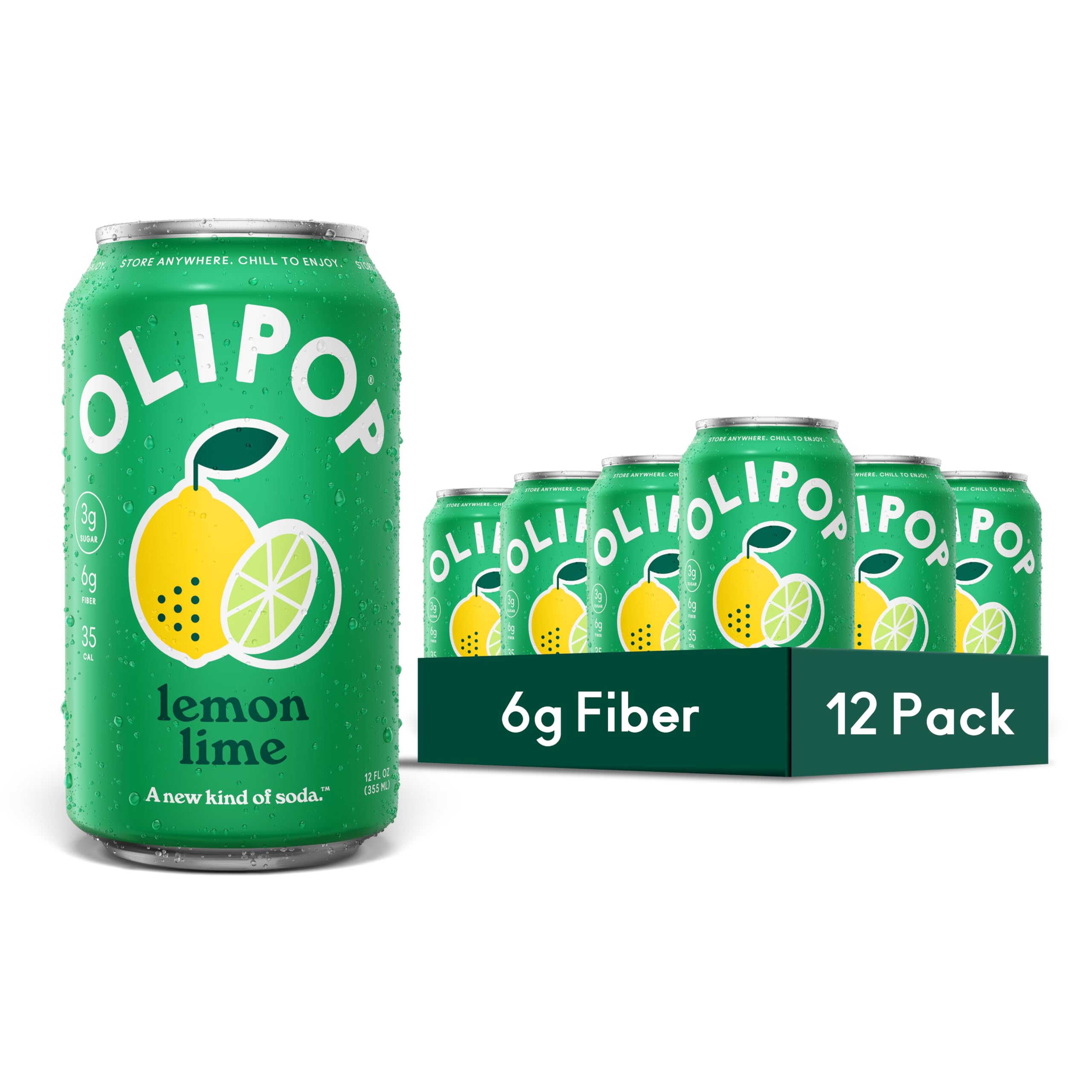 Amazon.com : OLIPOP Prebiotic Soda Pop, Lemon Lime, Pantry Pack