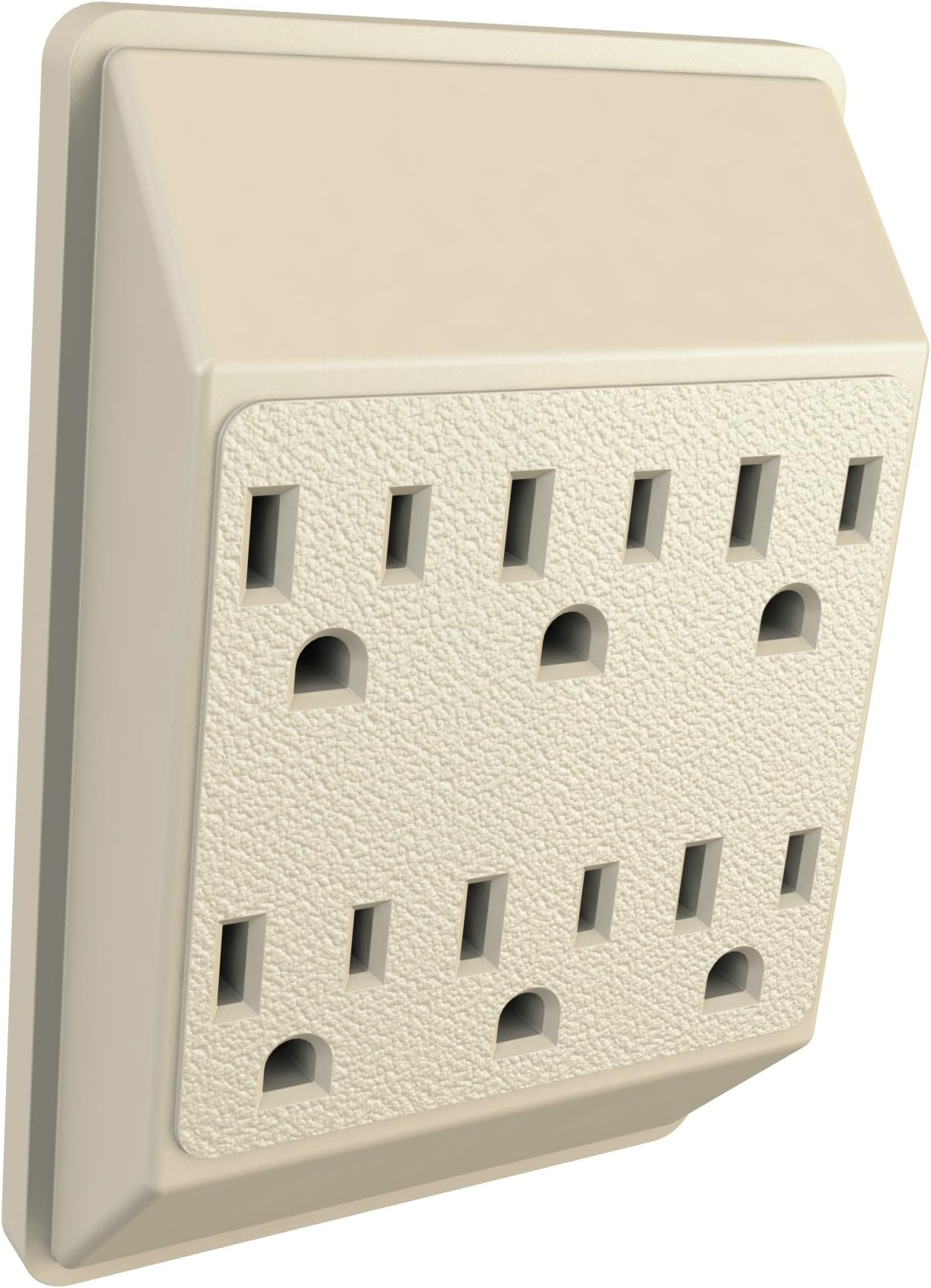 6 Outlet Extender Wall Adapter - Multi Plug Splitter Grounded Electrical Converter Slots for Heavy Duty Grounding for Kitchen, Household, Workshops, and Appliances