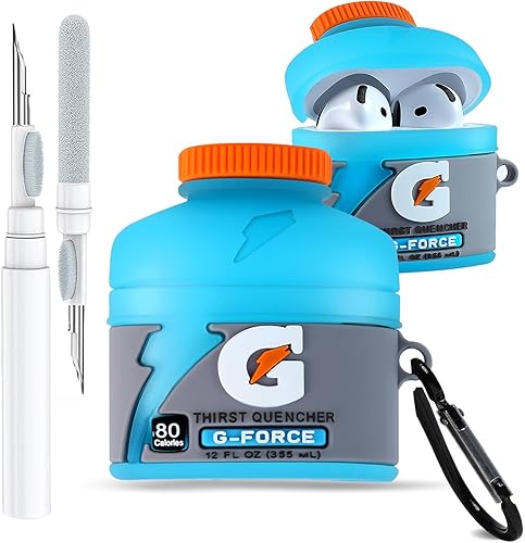 Miniatura 13 de Toyuma Funda para AirPods 4, diseño de dibujos animados kawaii, divertida funda de silicona suave 3D con llavero y kit de limpieza para mujeres,