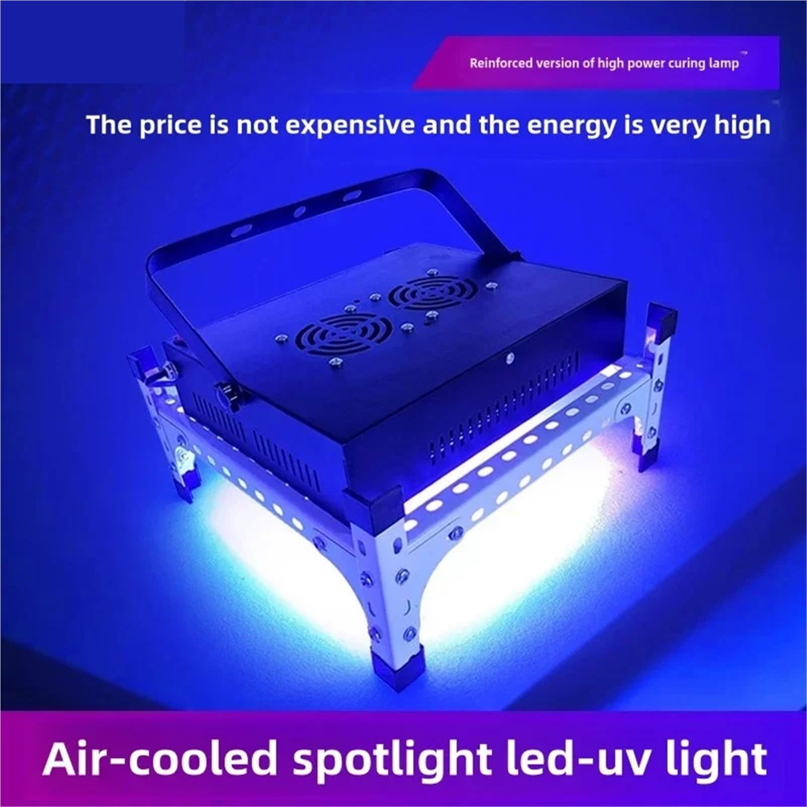 Lámpara de curado UV LED Lámpara de curado UV refrigerada por Aire 365 NM, 395 y 405, LED portátil for Resina, Adhesivo, Tinta, Aceite Verde(365nm,18 Beads 400W)