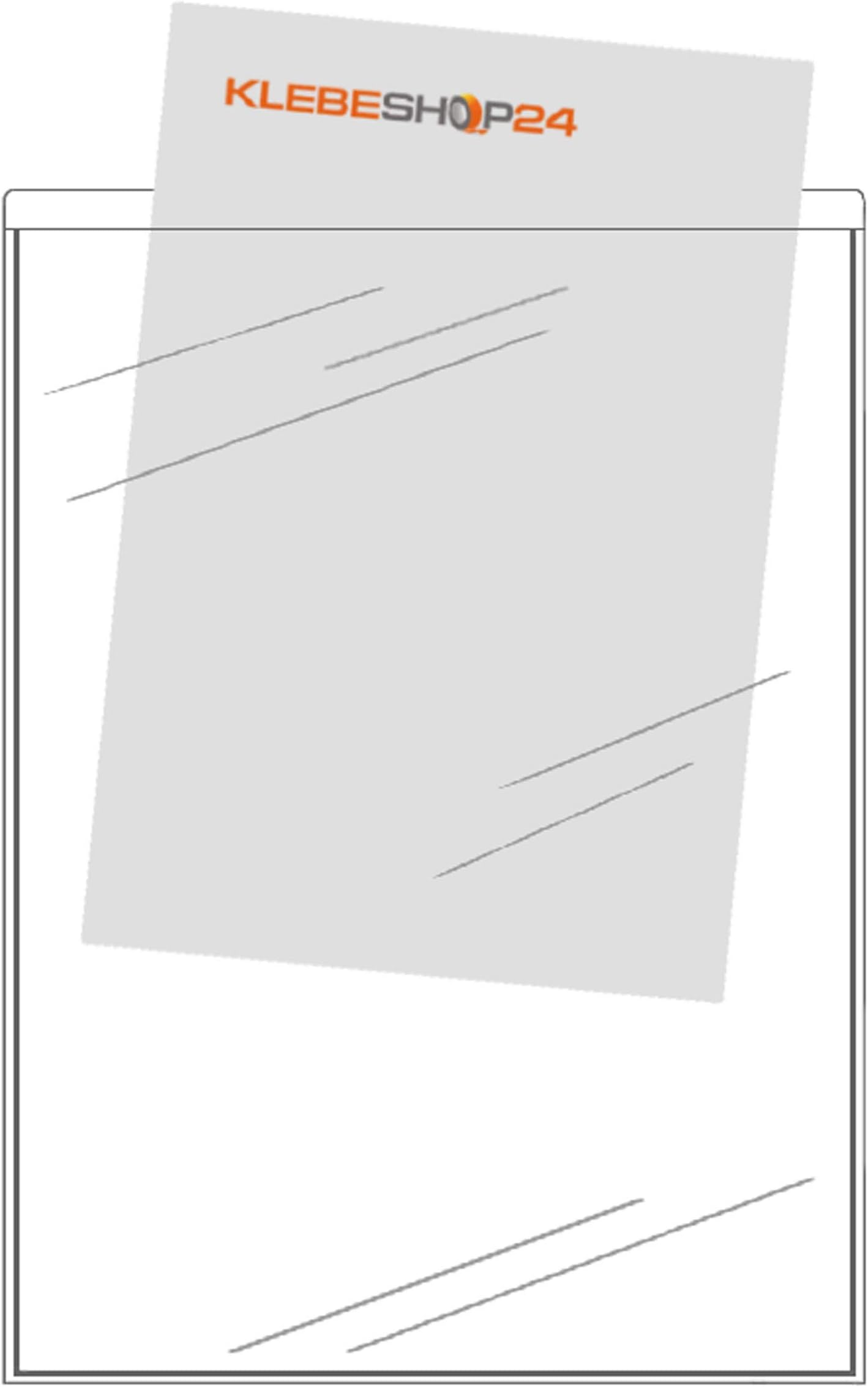 100 Selbstklebende Visitenkartentaschen 105x60 Mm - Transparent Für Ordner & Mappen