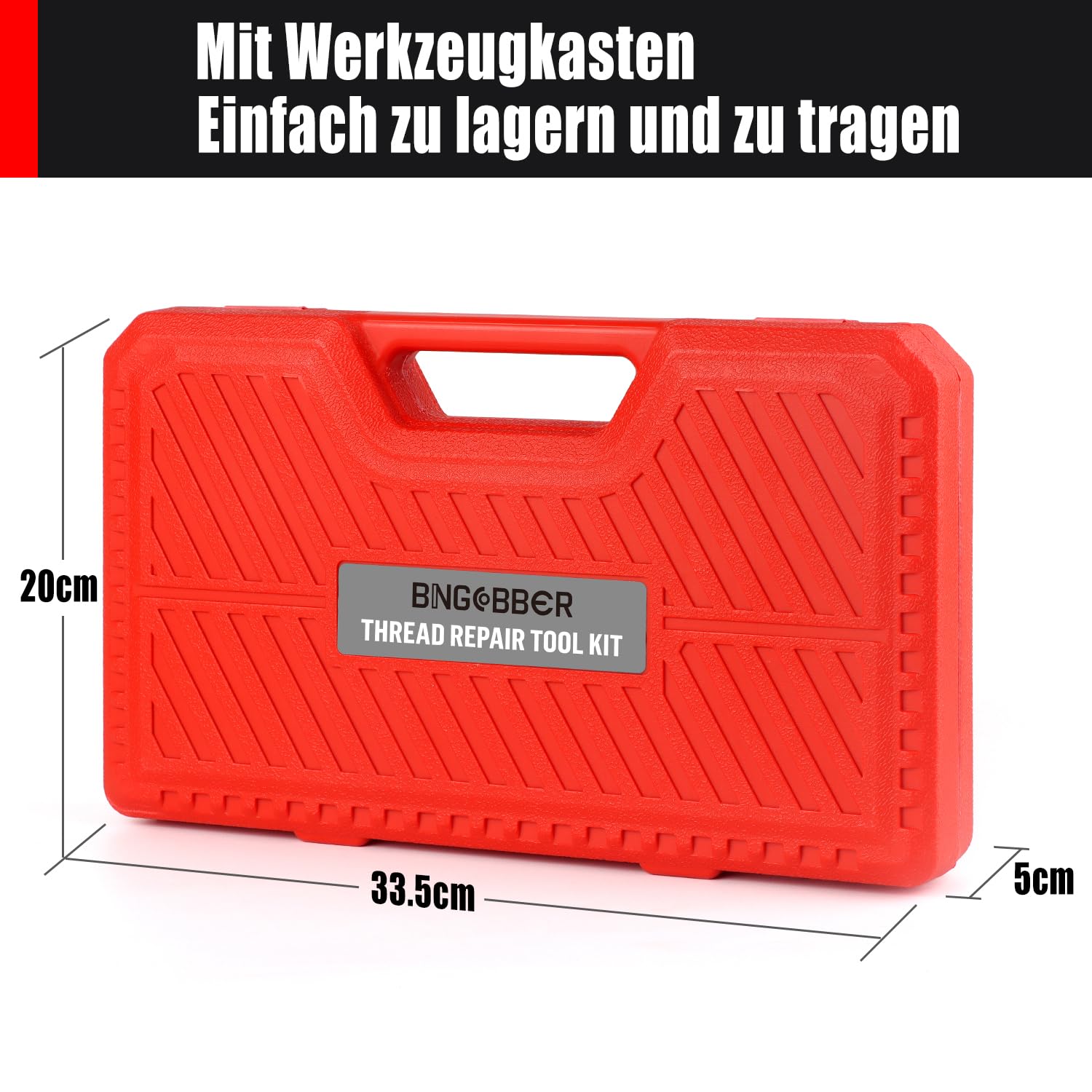 Set di riparazione filettatura, 131 pezzi HSS Helicoil Set con filettatura M5 M6 M8 M10 M12, set di attrezzi per la riparazione con contenitore portatile