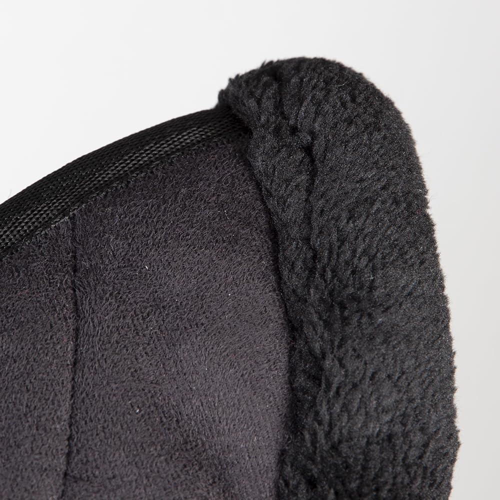 PFIFF 103004 Reitpad Bareback Pad baumloses Reitkissen Velour-Kunstleder Kunstfell Sattelkissen Sattelgurt Schwarz Pony
