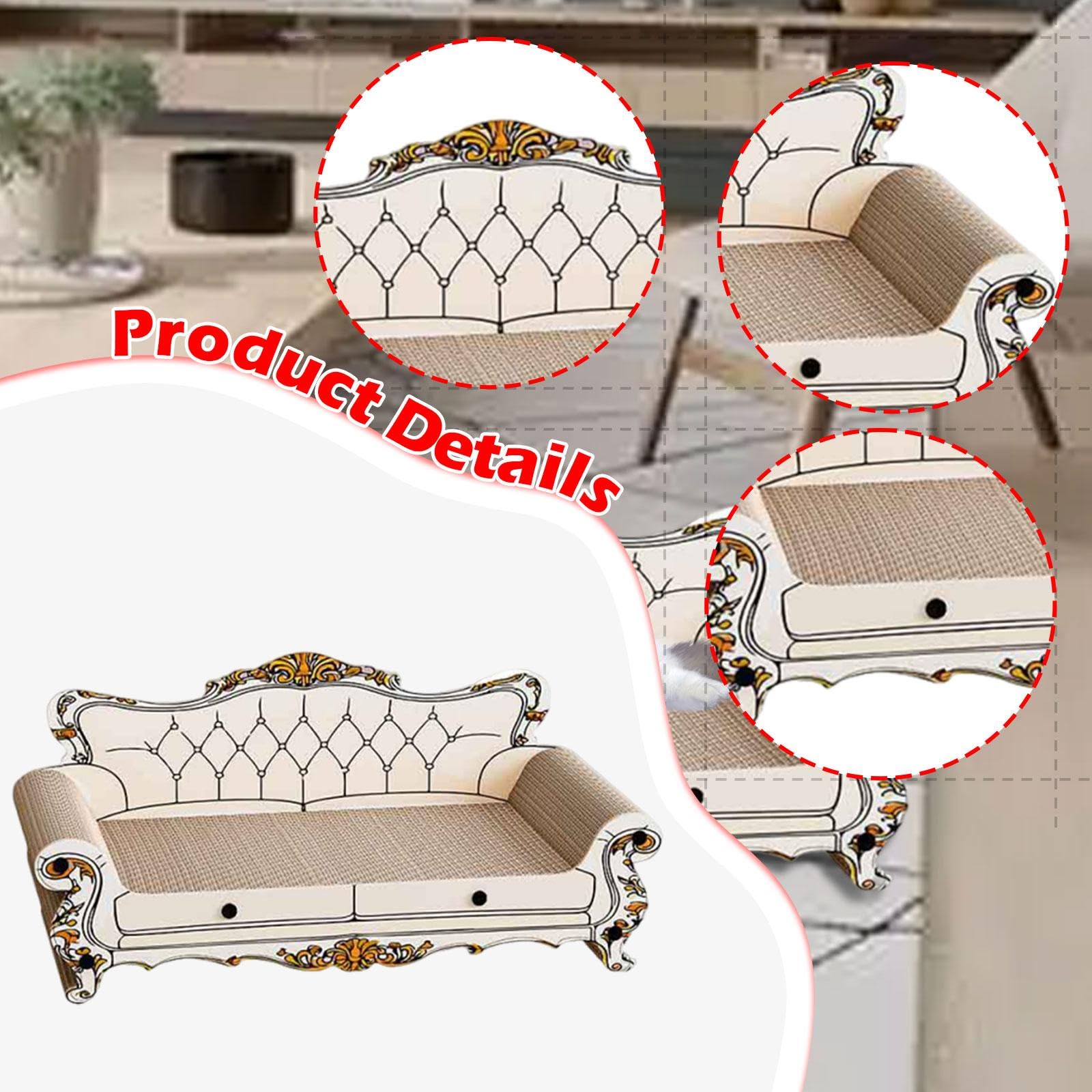 Griffoir pour Chat, Canapé-lit, Chaise Longue, Tableau Interactif, Accessoire en Carton Robuste, Fonction de Protection, Idéal pour Le Divertissement, Style A