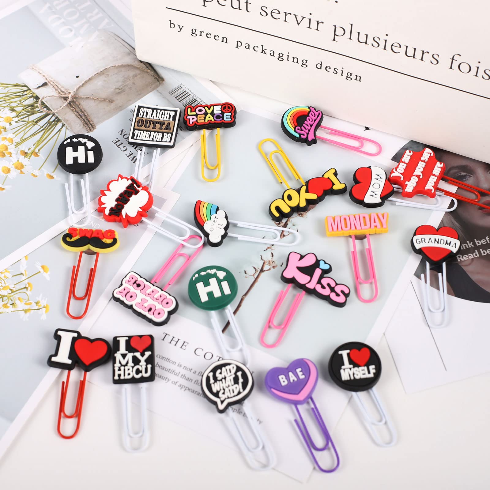 Amazon.com: Cute Bookmarks Cartoon Bulk Paperclips - 20 Pcs Word 
