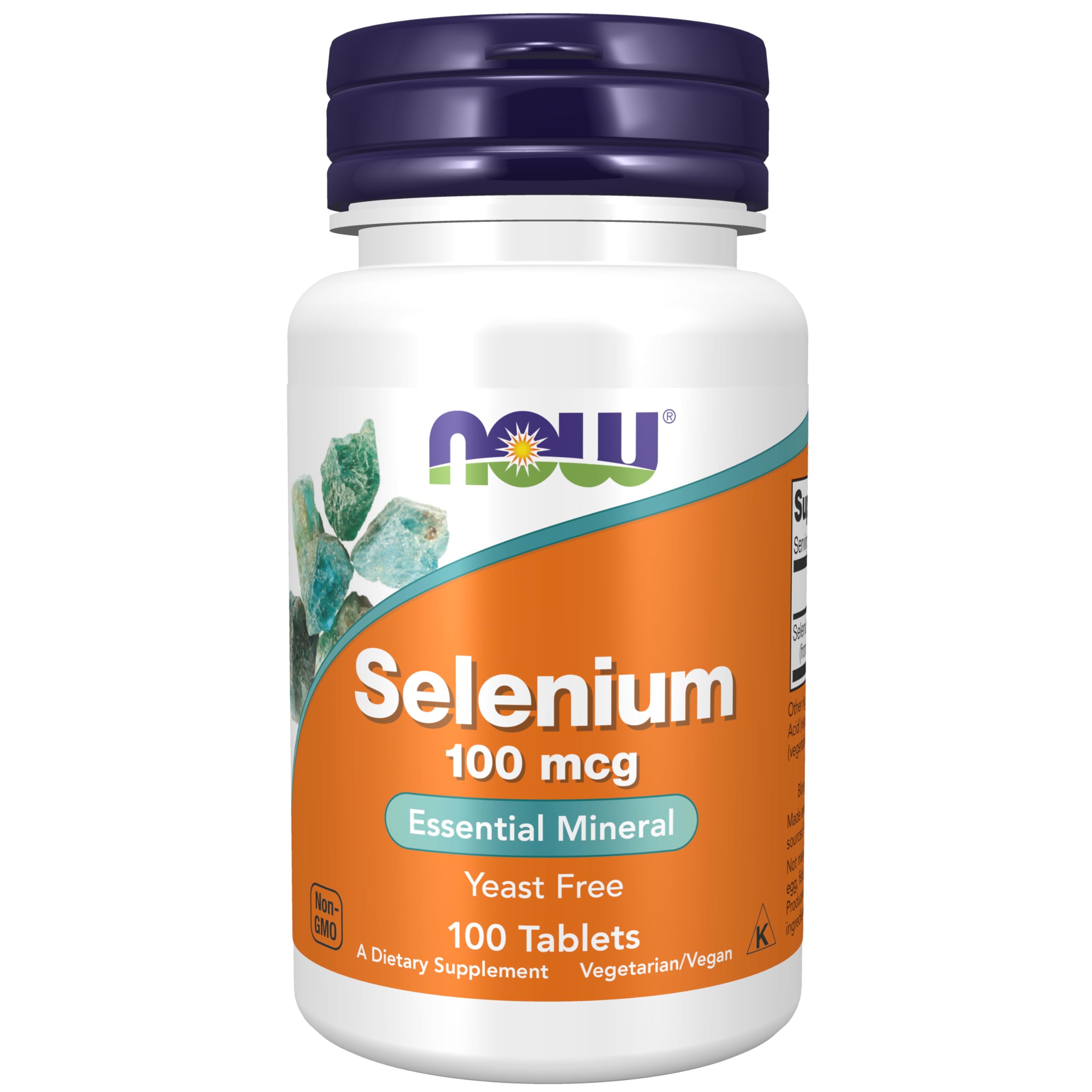 Now Foods, Selenium (Sélénium), 100mcg, Sans Levure, 100 Comprimés végétaliens, Testé en Laboratoire, Végétarien, Sans Gluten, Sans Soja, Sans OGM